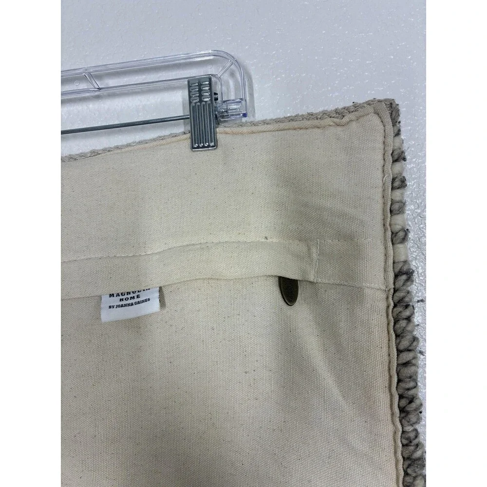 Magnolia Home Joanna Gaines Pillow Cover 20x20 Beige Wool Farmhouse Textured